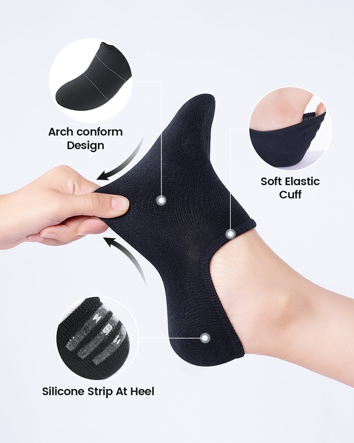 IDEGG No Show Socks Women & Men Low Cut Ankle Short Anti-slid Athletic Running Casual Invisible Liner Socks